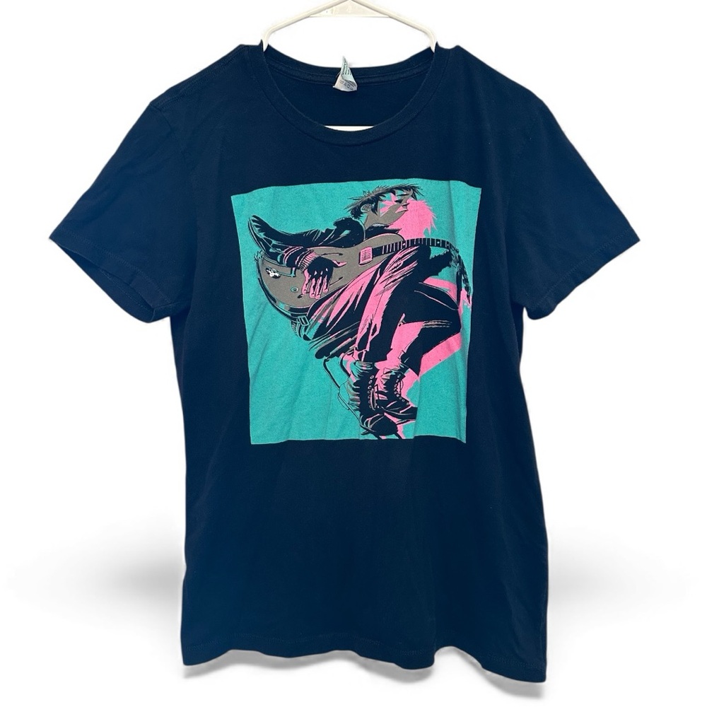 Pacifica Gorillaz Band Black Cotton Tee w/ Graphic Art Front Size Medium